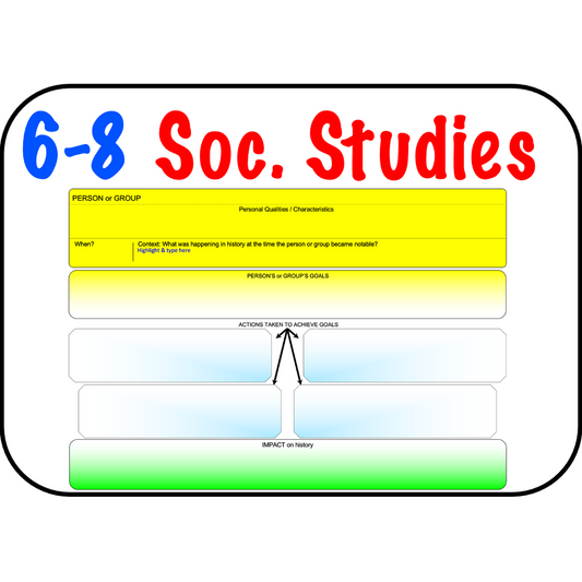 6-8 Graphic Organizers for Social Studies
